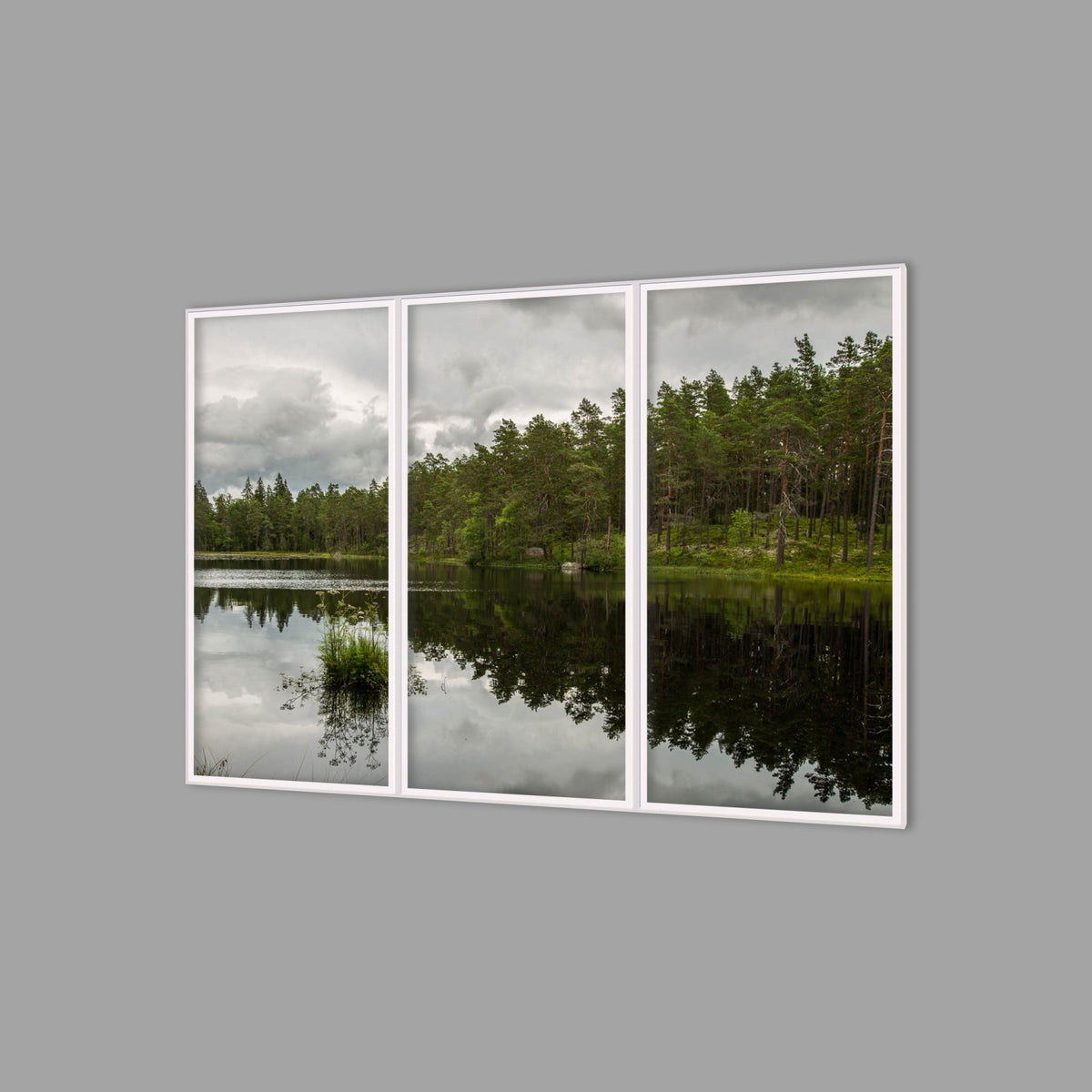 LED-Wandbild Dreiteiler hochkant 180x120 cm – Seen & Flüsse