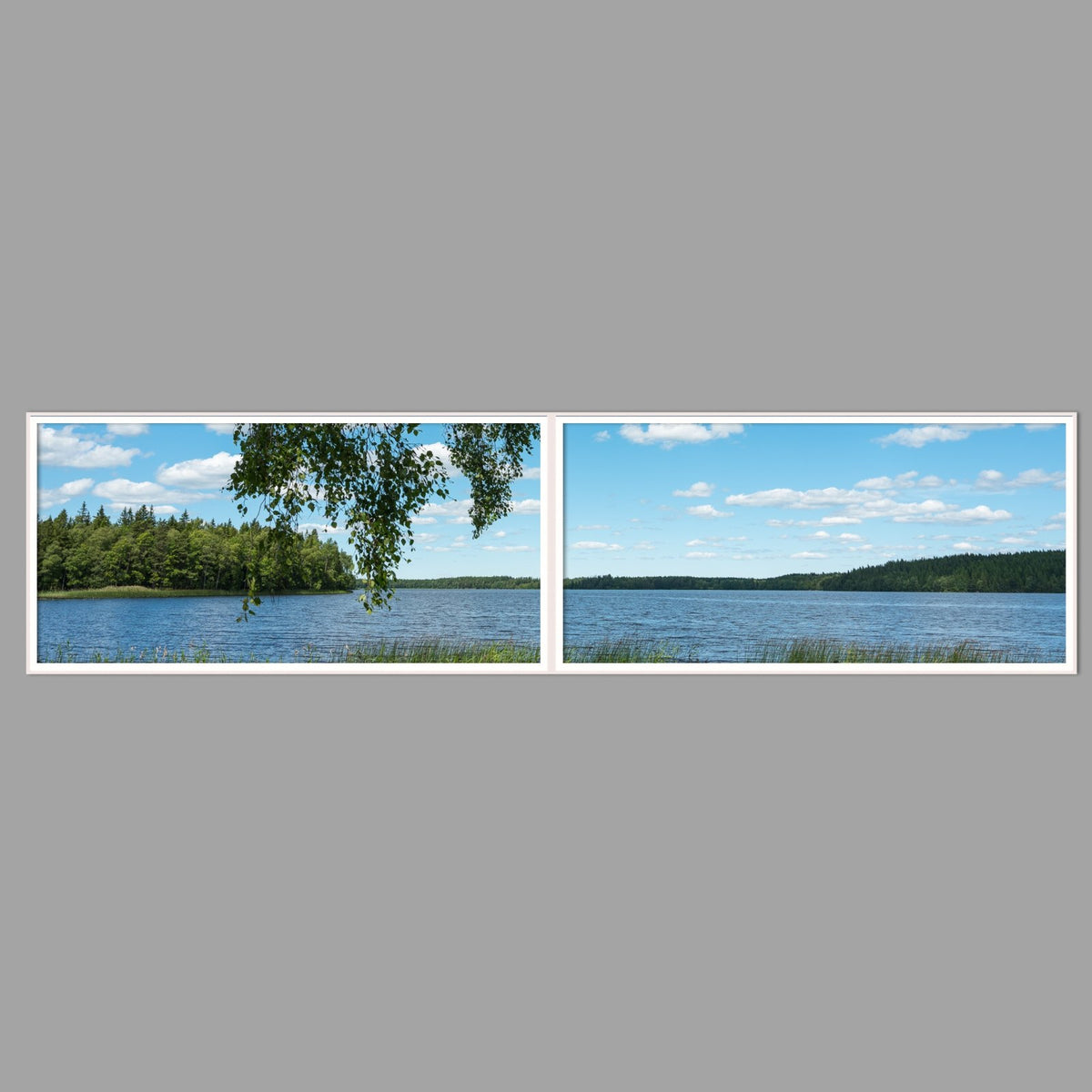 LED-Wandbild Zweiteiler quer 240x60 cm – Seen & Flüsse