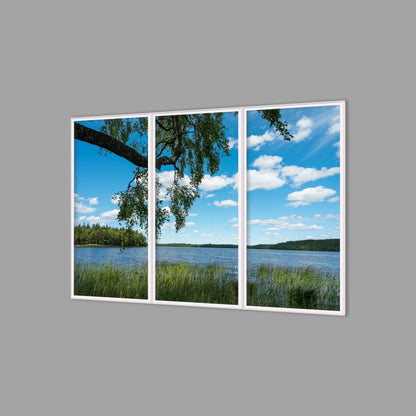 LED-Wandbild Dreiteiler hochkant 180x120 cm – Seen & Flüsse