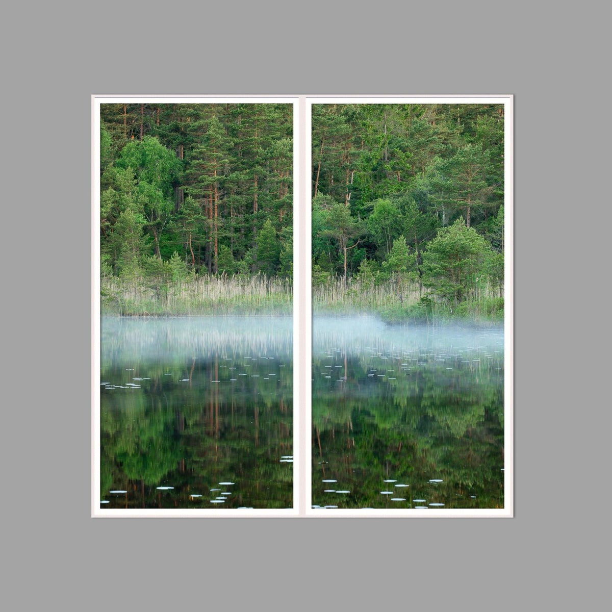 LED-Wandbild Zweiteiler hochkant 120x120 cm – Seen & Flüsse