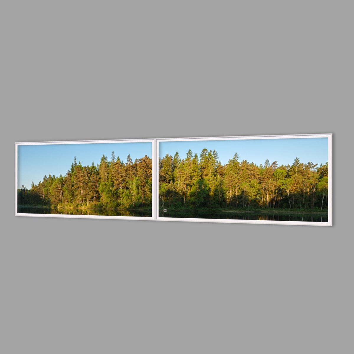 LED-Wandbild Zweiteiler quer 240x60 cm – Seen & Flüsse