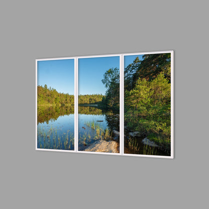 LED-Wandbild Dreiteiler hochkant 180x120 cm – Seen & Flüsse
