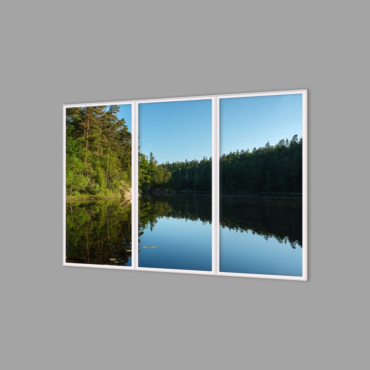 LED-Wandbild Dreiteiler hochkant 180x120 cm – Seen & Flüsse