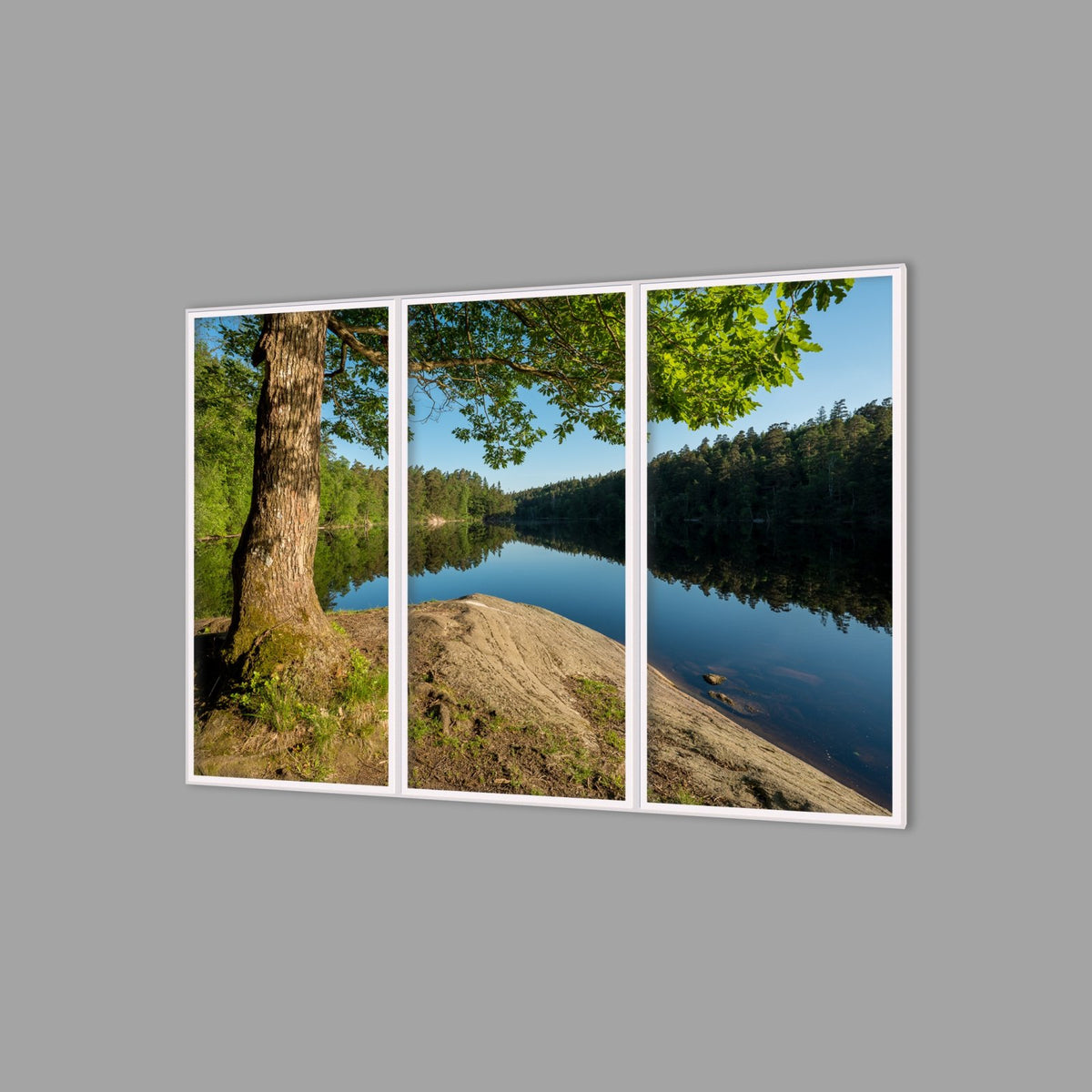 LED-Wandbild Dreiteiler hochkant 180x120 cm – Seen & Flüsse