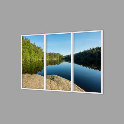 LED-Wandbild Dreiteiler hochkant 180x120 cm – Seen & Flüsse
