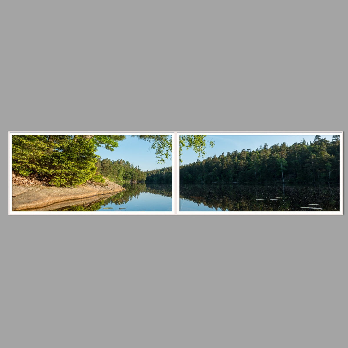 LED-Wandbild Zweiteiler quer 240x60 cm – Seen & Flüsse