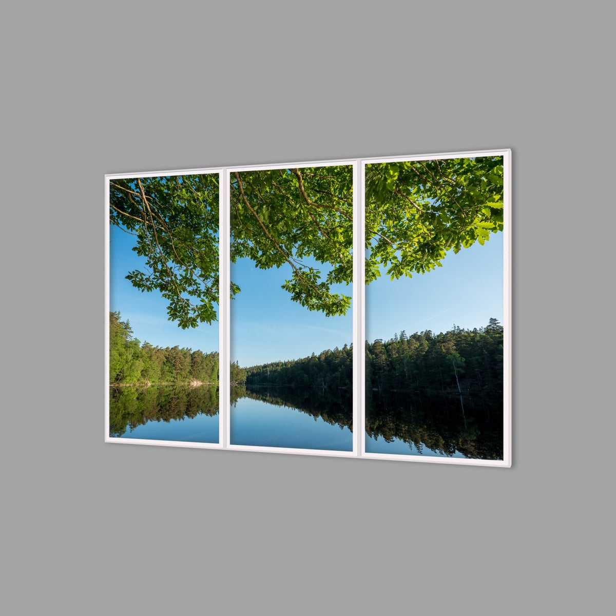 LED-Wandbild Dreiteiler hochkant 180x120 cm – Seen & Flüsse
