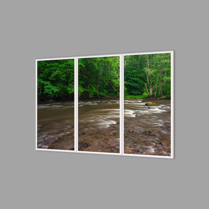 LED-Wandbild Dreiteiler hochkant 180x120 cm – Seen & Flüsse