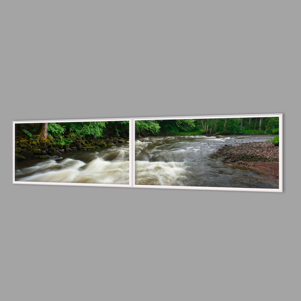 LED-Wandbild Zweiteiler quer 240x60 cm – Seen & Flüsse
