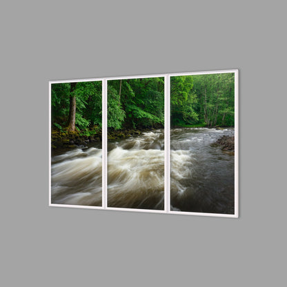 LED-Wandbild Dreiteiler hochkant 180x120 cm – Seen & Flüsse