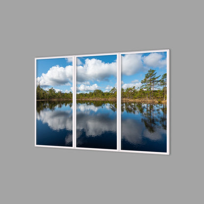 LED-Wandbild Dreiteiler hochkant 180x120 cm – Seen & Flüsse