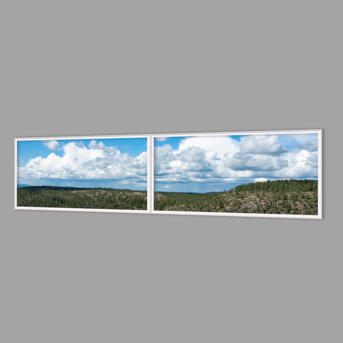 LED-Wandbild Zweiteiler quer 240x60 cm – Wald