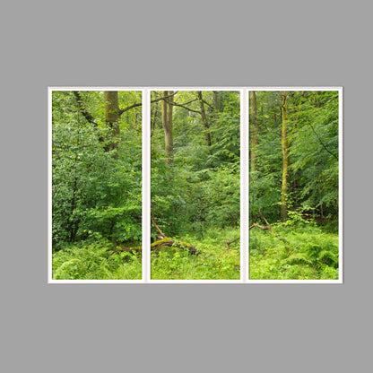 LED-Wandbild Dreiteiler hochkant 180x120 cm – Wald