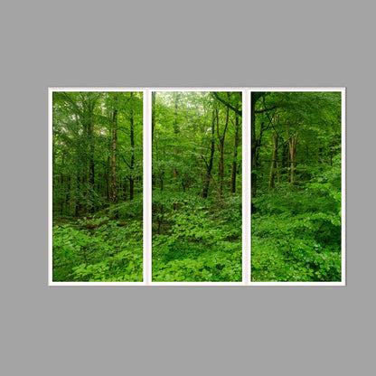 LED-Wandbild Dreiteiler hochkant 180x120 cm – Wald