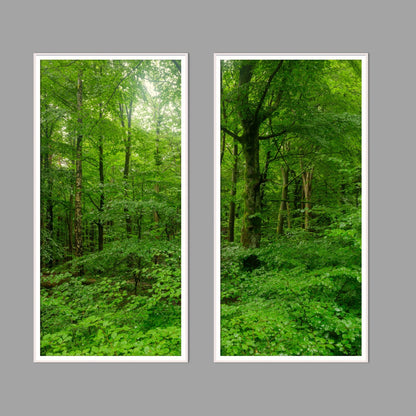 LED-Wandbild Zweiteiler hochkant mit Abstand – Wald