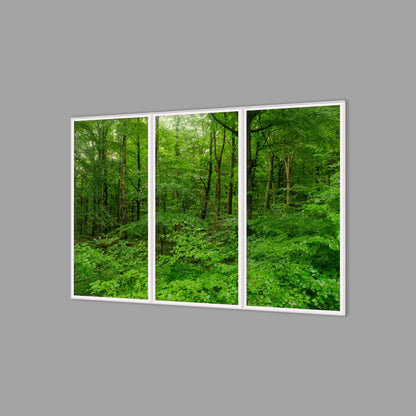 LED-Wandbild Dreiteiler hochkant 180x120 cm – Wald