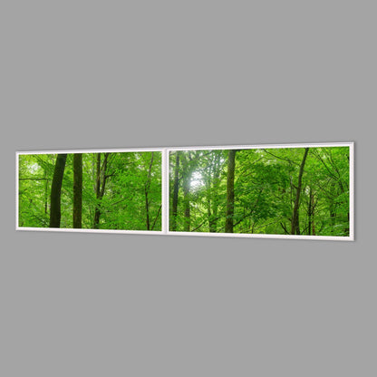 LED-Wandbild Zweiteiler quer 240x60 cm – Wald
