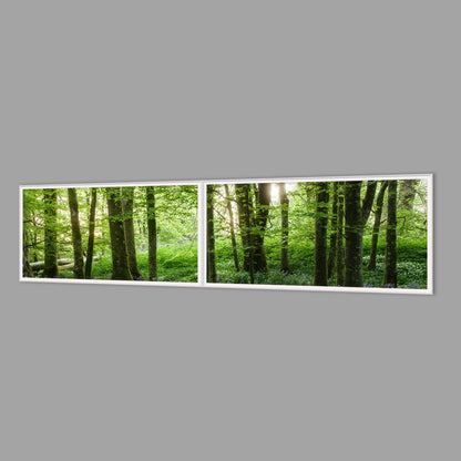 LED-Wandbild Zweiteiler quer 240x60 cm – Wald