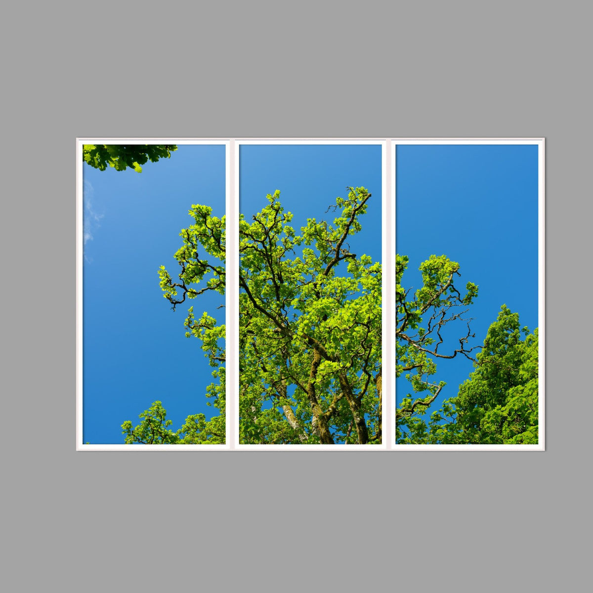 LED-Wandbild Dreiteiler hochkant 180x120 cm – Wald