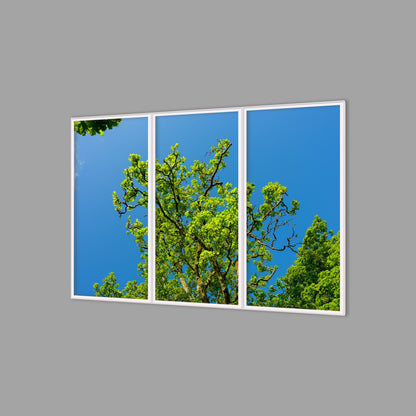 LED-Wandbild Dreiteiler hochkant 180x120 cm – Wald