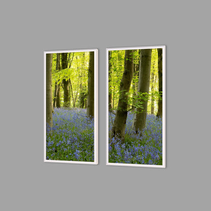 LED-Wandbild Zweiteiler hochkant mit Abstand – Wald