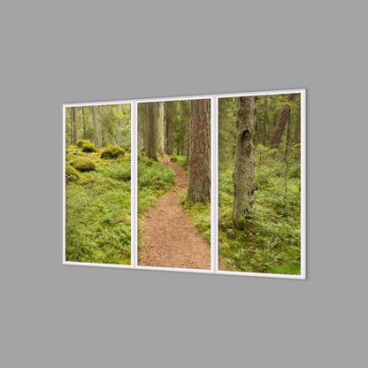 LED-Wandbild Dreiteiler hochkant 180x120 cm – Wald