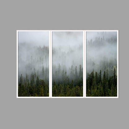LED-Wandbild Dreiteiler hochkant 180x120 cm – Wald