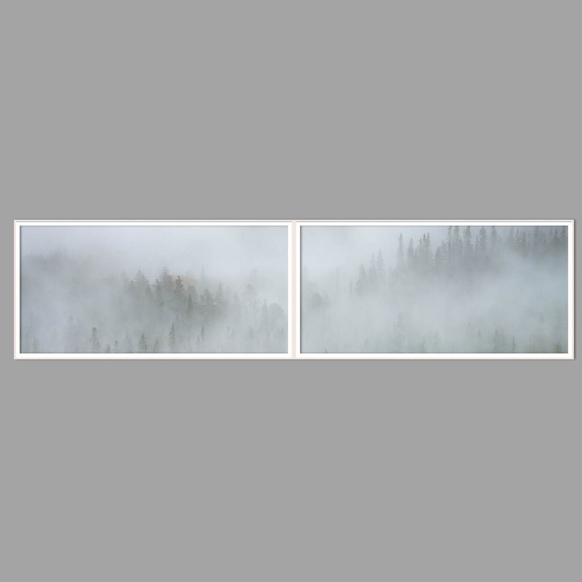 LED-Wandbild Zweiteiler quer 240x60 cm – Wald