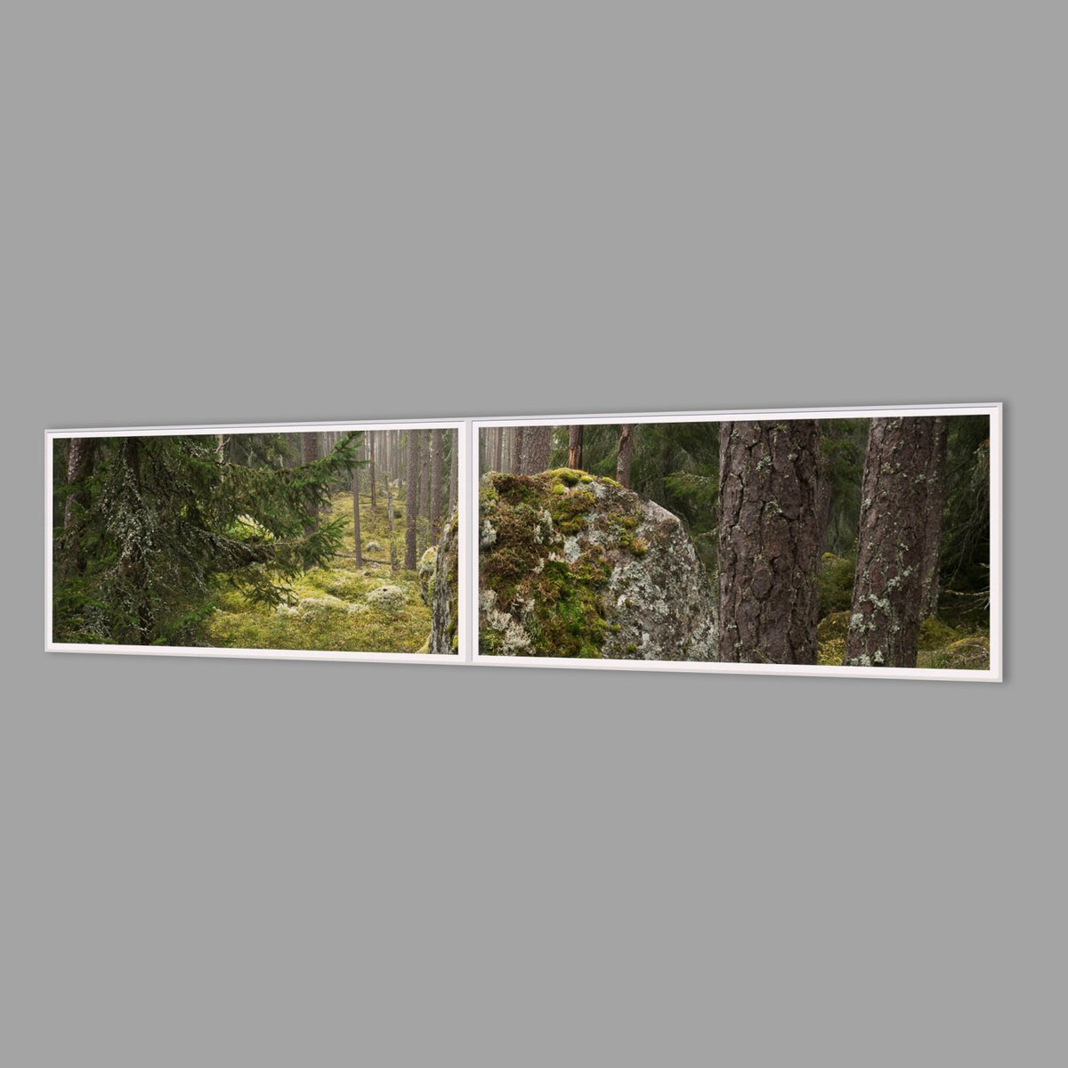 LED-Wandbild Zweiteiler quer 240x60 cm – Wald