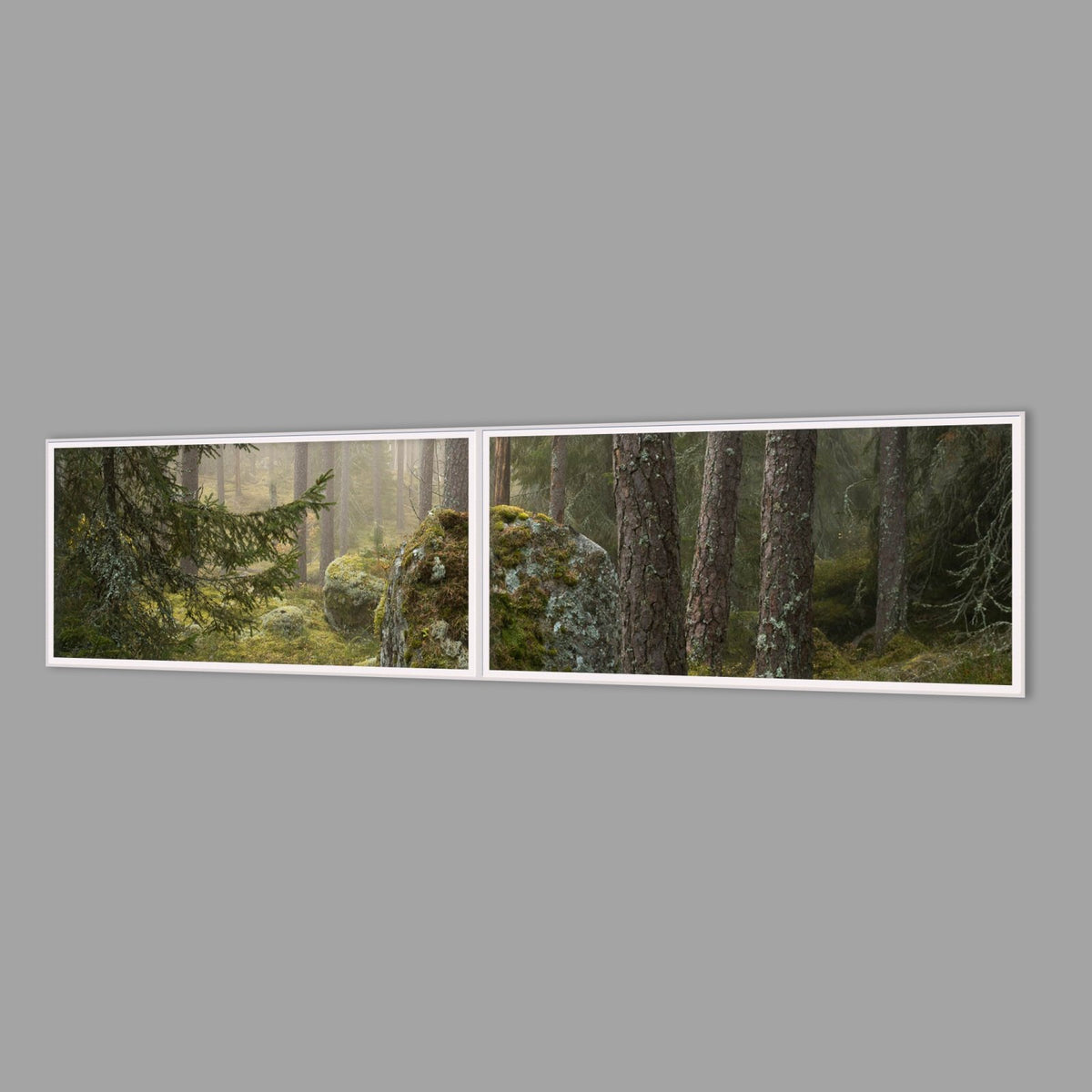 LED-Wandbild Zweiteiler quer 240x60 cm – Wald