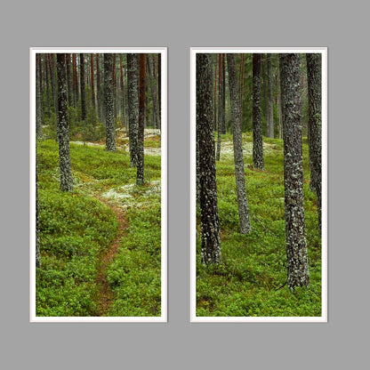 LED-Wandbild Zweiteiler hochkant mit Abstand – Wald