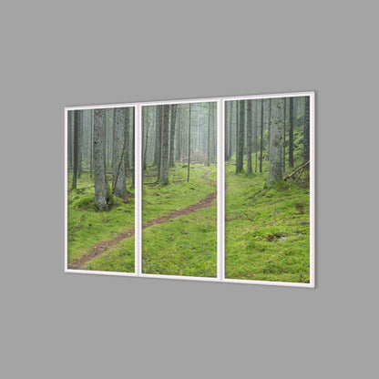 LED-Wandbild Dreiteiler hochkant 180x120 cm – Wald