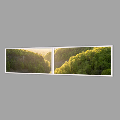 LED-Wandbild Zweiteiler quer 240x60 cm – Wald