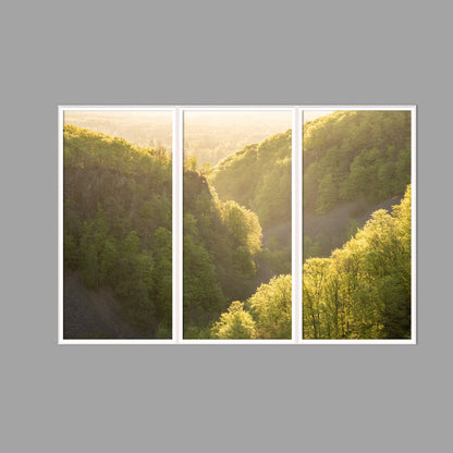 LED-Wandbild Dreiteiler hochkant 180x120 cm – Wald