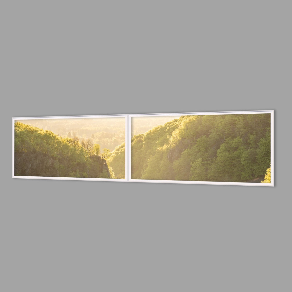 LED-Wandbild Zweiteiler quer 240x60 cm – Wald