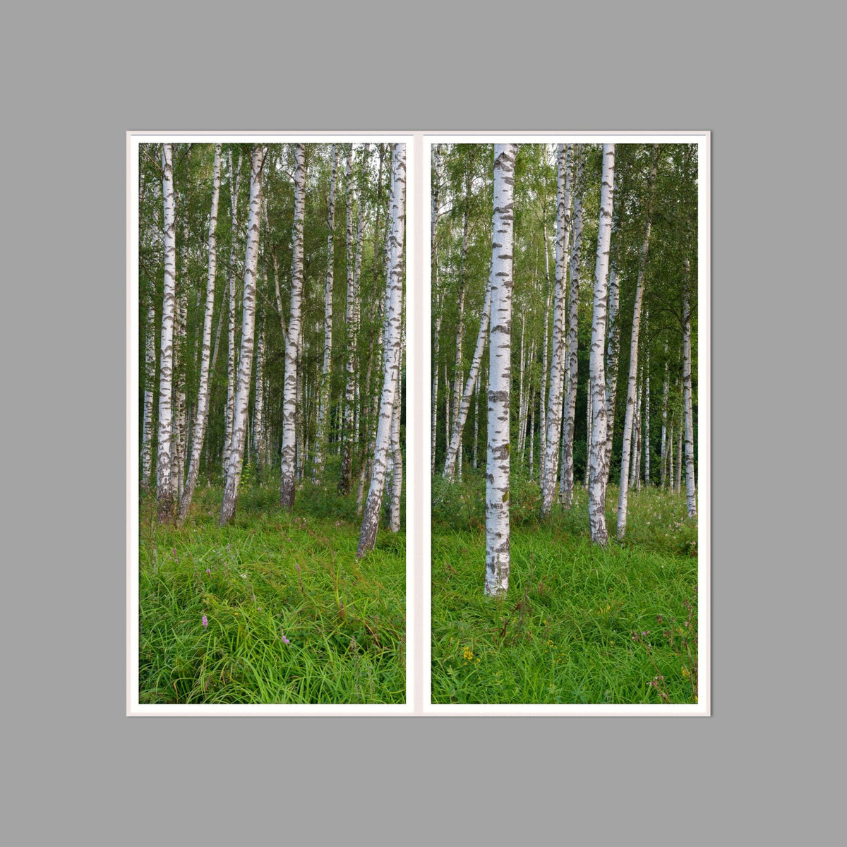 LED-Wandbild Zweiteiler hochkant 120x120 cm – Wald