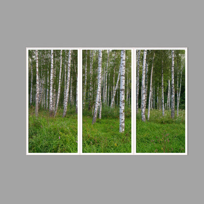LED-Wandbild Dreiteiler hochkant 180x120 cm – Wald