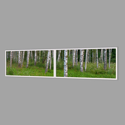 LED-Wandbild Zweiteiler quer 240x60 cm – Wald