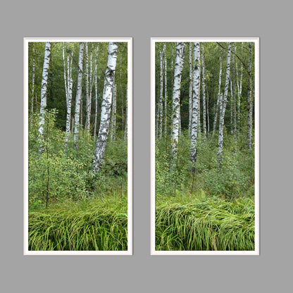 LED-Wandbild Zweiteiler hochkant mit Abstand – Wald