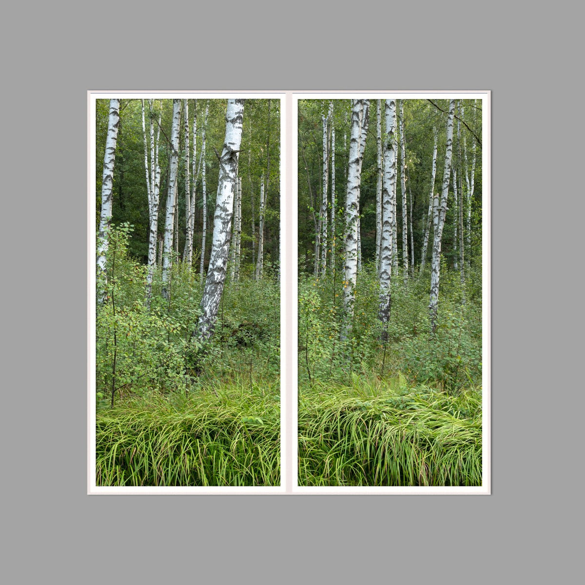 LED-Wandbild Zweiteiler hochkant 120x120 cm – Wald