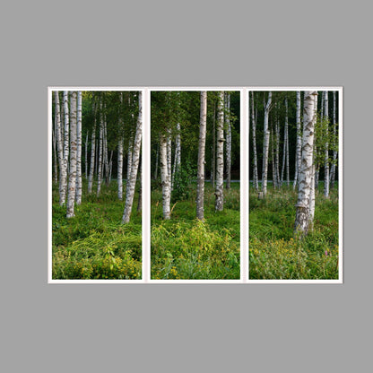 LED-Wandbild Dreiteiler hochkant 180x120 cm – Wald