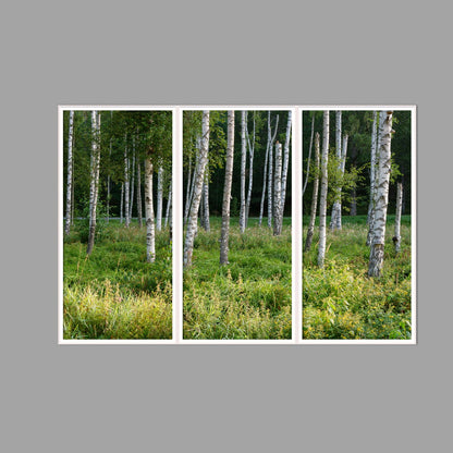 LED-Wandbild Dreiteiler hochkant 180x120 cm – Wald