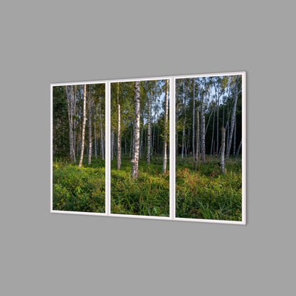 LED-Wandbild Dreiteiler hochkant 180x120 cm – Wald