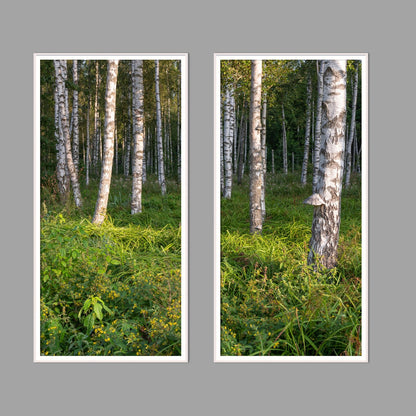 LED-Wandbild Zweiteiler hochkant mit Abstand – Wald