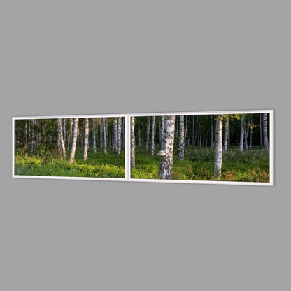 LED-Wandbild Zweiteiler quer 240x60 cm – Wald