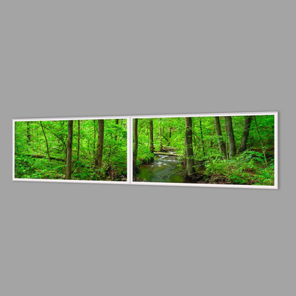 LED-Wandbild Zweiteiler quer 240x60 cm – Wald
