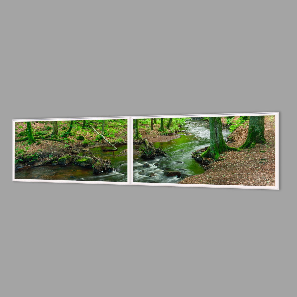 LED-Wandbild Zweiteiler quer 240x60 cm – Wald