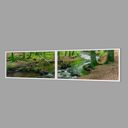 LED-Wandbild Zweiteiler quer 240x60 cm – Wald